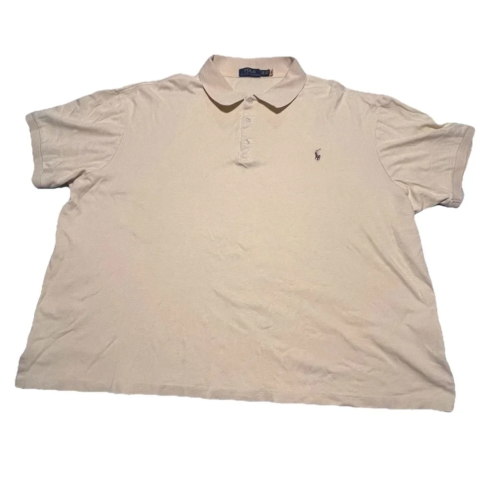 Polo Ralph Lauren Polo Shirt Mens 2XB Solid Yellow Preppy Casual Golf